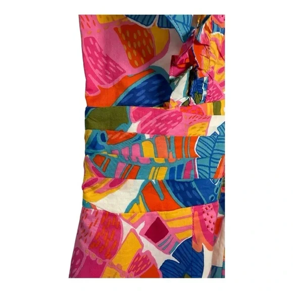 Vibrant Floral Flutter-Sleeve Romper - Orange Multi - Picture 4 of 16